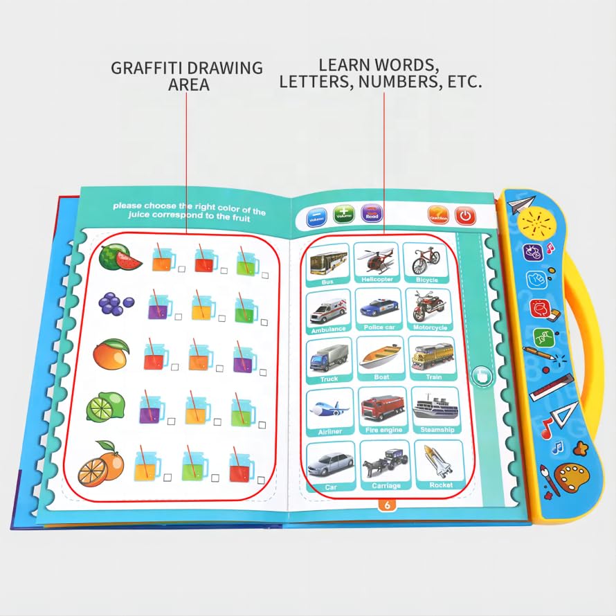 Kidzopia Intelligence Book, Musical English Educational Phonetic Learning Book for 3 + Year Kids