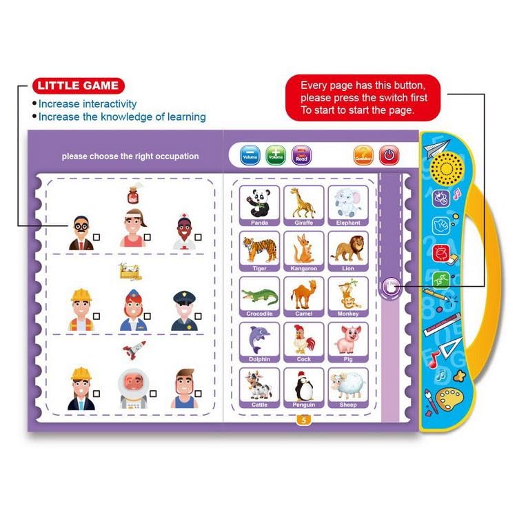 Kidzopia Intelligence Book, Musical English Educational Phonetic Learning Book for 3 + Year Kids
