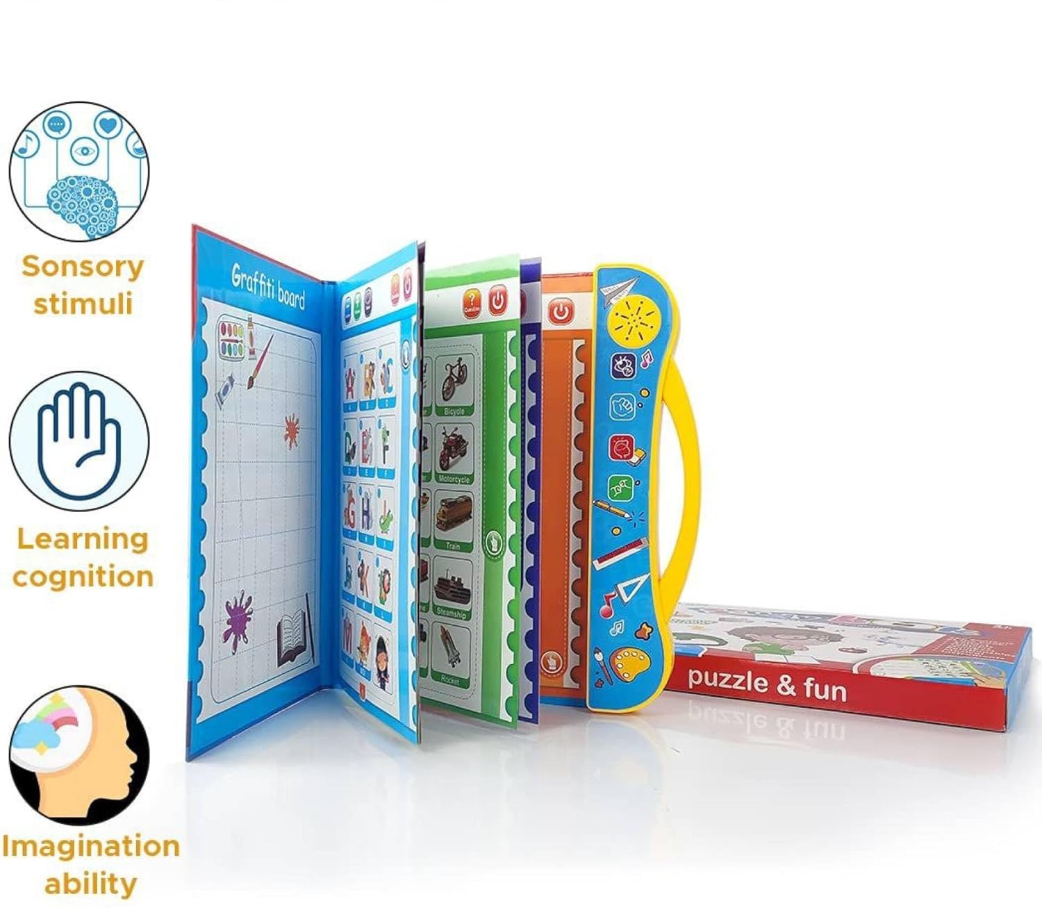 Kidzopia Intelligence Book, Musical English Educational Phonetic Learning Book for 3 + Year Kids